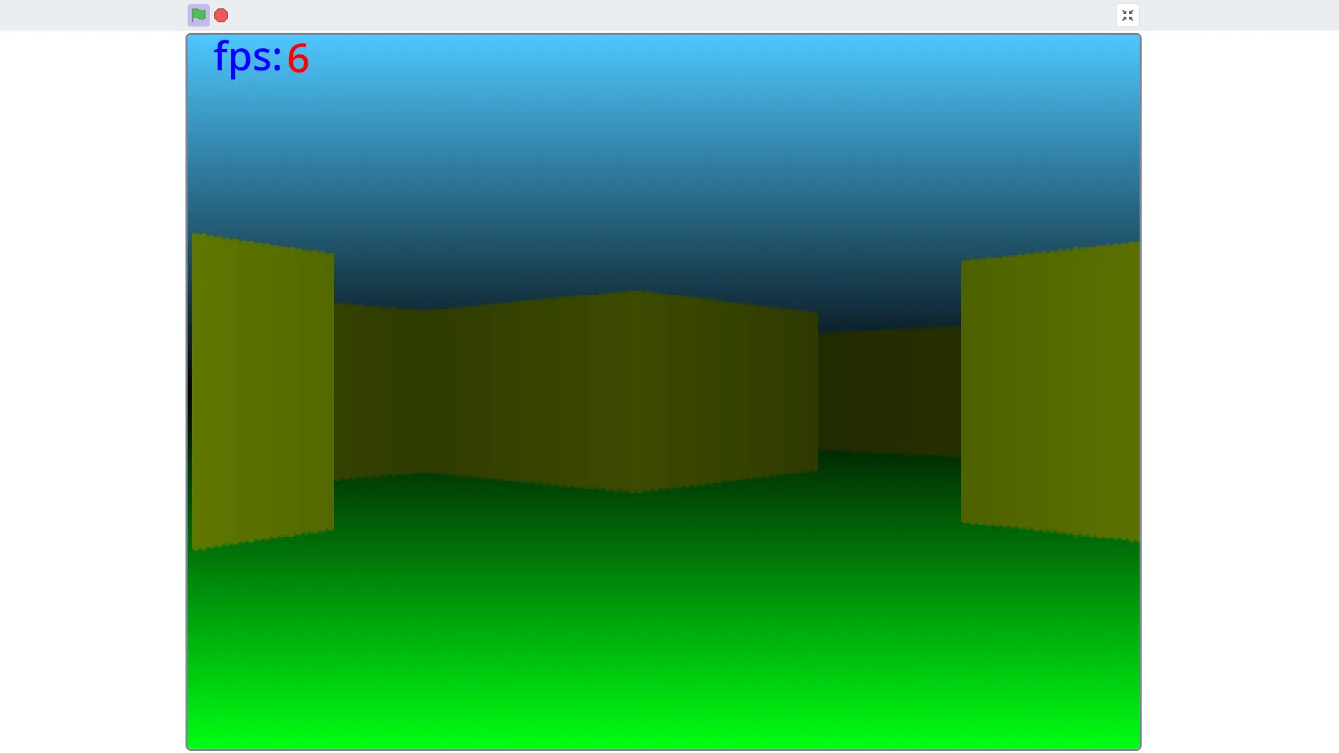 Screenshot from the Scratch raycaster